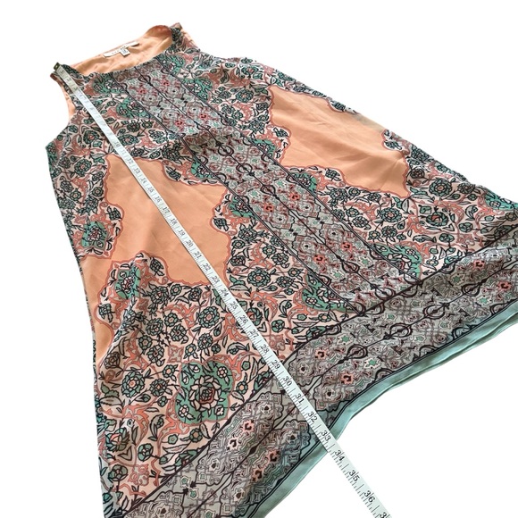 Max Studio Scarf Print Sleeveless Shift Dress XS Lined Chiffon - Picture 9 of 10